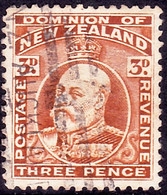 NEW ZEALAND 1910 KEVII 3d Chestnut SG395 Used - Gebraucht