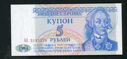 TRANSNISTRIA : 5 ROUBLES  -  NEUF - Other - Europe