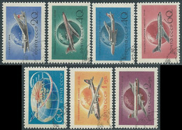 1958-59 RUSSIA POSTA AEREA USATO AVIAZIONE CIVILE 7 VALORI - SV6-8 - Ungebraucht