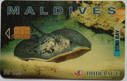 Maldives Chip Card Rf.100, 290MLDGIA  " Sting Ray " - Maldivas