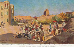 Art Color Card Assuan Cataract Hotel Arabs Camels Donkeys Carl Wuttke Born In Trzebnica Poland Aegypten No 48 Serie 797 - Asuán