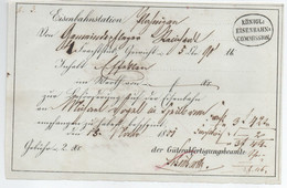 Preussen? 1851 Document With Cancel 'KOENIGL./EISENBAHN=/COMMISSION' - Unclassified