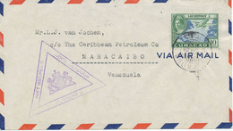 CURACAO - NIEDERLÄNDISCHE ANTILLEN 1942 10 C. Als EF Kab.-Lupo-Bf Von   "Willemstad" N. "Maracaibo" (Venezuela) ZENSUR - Antillas Holandesas