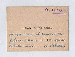 VP19.765 - VALREAS 1926 - CDV - Carte De Visite - Mr Jean G. CHEREL - Cartes De Visite