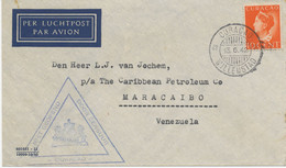 CURACAO - NIEDERLÄNDISCHE ANTILLEN 1942 10C Königin Wilhelmina Als EF A. Kab.-Lupo-Bf Nach Venezuela ZENSUR - Antillas Holandesas