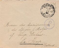 POSTE MILITAIRE - BUREAU DES RENSEIGNEMENT DES REFUGEES BELGES  17 LANGE VOORHOUT  LA HAYE       2 SCANS - Kriegsgefangenschaft