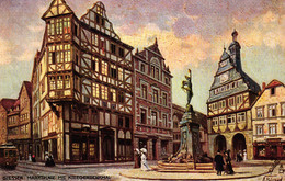 Giessen, Markt Mit Kriegerdenkmal, Künstlerkarte Aus Dem Verla Tuck, Serie "Giessen", Um 1910/20 - Giessen