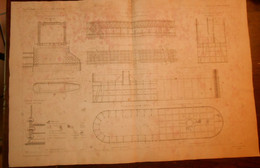 Plan Du Pont De Riga Sur La Duna. Russie. Livonie.1875 - Arbeitsbeschaffung