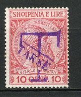ALBA - 1914 TAXE  Yv. N° 3a  Surcharge Violette  *   Cote  10q  Cote  40 Euro  BE R  2 Scans - Albania