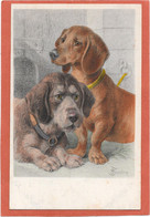 Viennoise MM Vienne 631 - Litho Deux Chiens Dont Teckel - Other & Unclassified