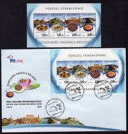 Turkey/Turquie 2014 - Our Local Dishes, Southern Anatolia Region - FDC + Minisheet - MNH*** - Superb*** - Storia Postale