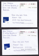 Portugal: 2x Airmail Cover To Netherlands, 2021 & 2022, ATM Machine Label, Alfena, 0.88 & 0.95 Rate (minor Crease) - Storia Postale