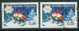 FINLAND 1974 Christmas On Both Papers Used.  Michel 758x+y - Oblitérés