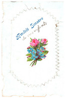 N°94252 -cpa Double -collage Montage Découpis -amitié Sincère- - Flowers