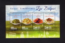 Turkey/Turquie 2015 - Our Local Dishes, Aegean Region - Minisheet - MNH*** - Excellent Quality *** - Superb*** - Briefe U. Dokumente