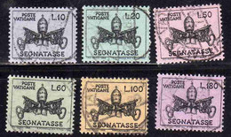 VATICANO VATIKAN VATICAN  1968 SEGNATASSE TAXES DUE TASSE PAOLO VI SERIE COMPLETA USATA COMPLETE SET USED - Segnatasse