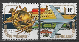 Burundi 1974. Scott #462a-b (U) UPU Emblem & Means Of Tranpostation - Gebruikt
