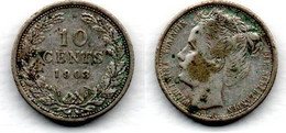 Pays Bas - Netherlands 10 Cents 1903 Wilhelmina I TTB - 10 Centavos