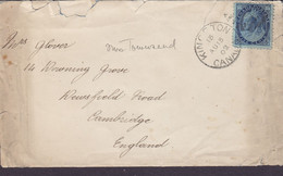 Canada KINGSTON 1902 Cover Brief CAMBRIDGE (Arr. Cds.) England 5c. Victoria Single Franking - Cartas & Documentos