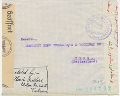 IRAN 1942 Int. Pra.-Zensur-Bf. N. Bern M. Iranische, Russische, Anglo-Sowjetische Und Mehrfache Nazi-Zensur, Sehr Selten - Iran