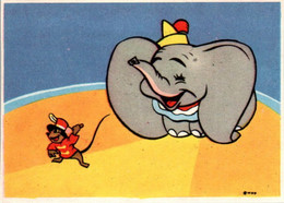 Walt Disney Image Timothé Souris Mouse Topo Dumbo Elephant Dos Blanc 7,3 Cm X 10 Cm En TB.Etat - Other & Unclassified