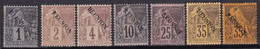 REUNION - YVERT N°17+18+19+21+24+25+25a * MH - COTE 2022 = 241 EUROS - Unused Stamps