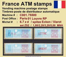 France ATM Stamps C001.75500 Michel 6.7 Zd Series ZS2 Neuf / MNH / Crouzet LSA Distributeurs Automatenmarken Frama Lisa - 1985 Papel « Carrier »
