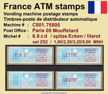 France ATM Stamps C001.75505 Michel 6.8 Zd Series ZS2 Neuf / MNH / Crouzet LSA Distributeurs Automatenmarken Frama Lisa - 1985 Papier « Carrier »