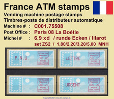 France ATM Stamps C001.75508 Michel 6.9 Zd Series ZS2 Neuf / MNH / Crouzet LSA Distributeurs Automatenmarken Frama Lisa - 1985 « Carrier » Paper