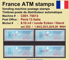 France ATM Stamps C001.75513 Michel 6.10 Xd Series ZS2 Neuf / MNH / Crouzet LSA Distributeurs Automatenmarken Frama Lisa - 1985 Papier « Carrier »