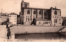 Romans-sur-Isère (Drôme) L'Eglise St Saint-Barnard, Collégiale - Carte LL N° 15 Animée (sur Le Pont) - Romans Sur Isere