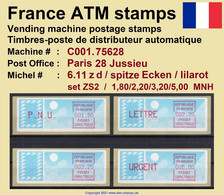 France ATM Stamps C001.75628 Michel 6.11 Zd Series ZS2 Neuf / MNH / Crouzet LSA Distributeurs Automatenmarken Frama Lisa - 1985 Papel « Carrier »