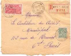 Guyane Francaise Lettre Recommandé Iles Du Salut Pour Paris - Storia Postale