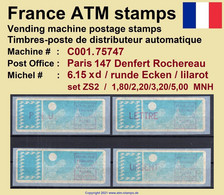 France ATM Stamps C001.75747 Michel 6.15 Xd Series ZS2 Neuf / MNH / Crouzet LSA Distributeurs Automatenmarken Frama Lisa - 1985 « Carrier » Papier