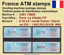 France ATM Stamps C001.75900 Michel 6.16 Xd Series ZS2 Neuf / MNH / Crouzet LSA Distributeurs Automatenmarken Frama Lisa - 1985 Carta « Carrier »