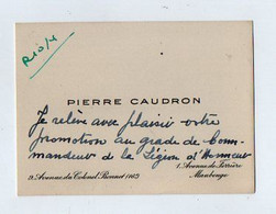 VP19.774 - PARIS X MAUBEUGE - CDV - Carte De Visite -  Mr Pierre CAUDRON - Cartes De Visite