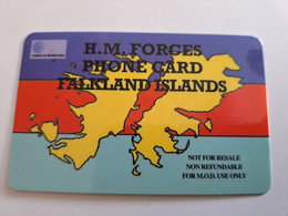 FALKLAND ISLANDS  10 POUNDS  MAP OF ISLANDS  WITH  LOGO C&W   PREPAID   **9690** - Isole Falkland