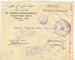 IRAN 1944, Schah Mohammed Reza Pahlevi 10 R. EF A. Pra.-R-Lupo-Zensur-Bf M. Iranische, Sowjet-Persian, Irakische Und - Irán
