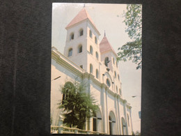 Postcard San Miguel Church 1990 ( Stamp Italia 90) - El Salvador