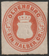 Oldenburg 1862 Sc 17 Mi 16A Yt 16 MLH* Partial Gum - Oldenbourg