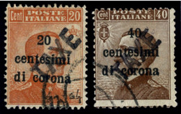 ITALIA TRENTINO-ALTO ADIGE 1918-19 SEGNATASSE PROVVISORI 2 VALORI USATI OFFERTA! - Trento