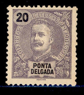 ! ! Ponta Delgada - 1897 D. Carlos 20 R - Af. 17 - No Gum - Ponta Delgada