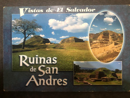 Postcard San Andrés Ruins 2007 ( Stamps Butterflies And Toucan) - El Salvador