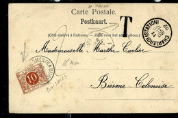 Carte-vue  (Charleroi : La Bourse) Obl. CHARLEROI ( STATION ) 11/10/1902 Taxé  à BUISMES  ( NAMUR) - Otros & Sin Clasificación