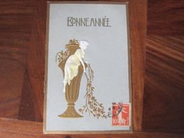 Carte Postale En Relief Art Nouveau Bonne Année - Nouvel An