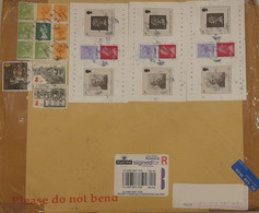 UK GB GREAT BRITAIN 2009 QE REGISTERED COVER Postally Travelled To INDIA - FRANKED With 3 MS & 9v Pane + 3 STAMPS - Brieven En Documenten