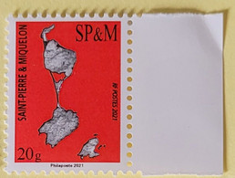 Saint Pierre Et Miquelon - TVP "carte De St Pierre Et Miquelon" Rouge , 2021 **/MNH - Unused Stamps