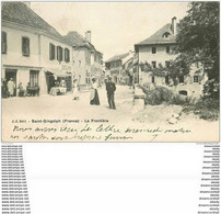 74 SAINT GINGOLPH. La Frontière Avec Douanier 1905 Café Du Pont - Other & Unclassified