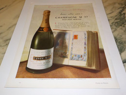 ANCIENNE PUBLICITE M 33 CHAMPAGNE SELECTION MERCIER 1954 - Alcools