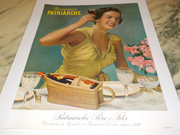 ANCIENNE PUBLICITE  LES  BOURGOGNES PATRIARCHE  1954 - Alcools